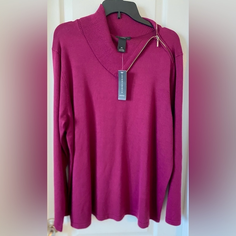 Women's Magenta Sweater Size-2X